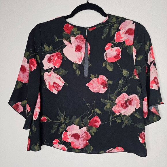 Wilfred Small Black Floral Top Cambria Crop Blouse Office Career Professional - Picture 4 of 4